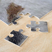 敷居の上に座っているカリコ猫 ジグソーパズル (側面)