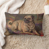 敷物の腰枕にパグ ランバークッション (ブランケット)