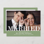 文はっきりした字結婚発表 案内ポストカード (正面/裏面)