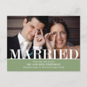 文はっきりした字結婚発表 案内ポストカード (正面)