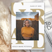 文はっきりした字Classy写真卒業招待状 招待状