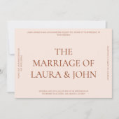 文はっきりした書結婚式招待状 招待状 (正面)