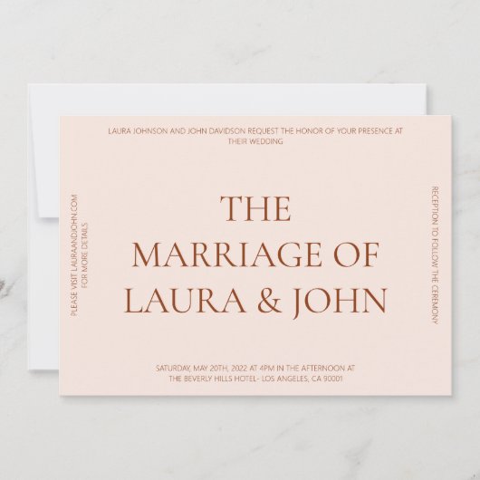 文はっきりした書結婚式招待状 招待状 (正面)