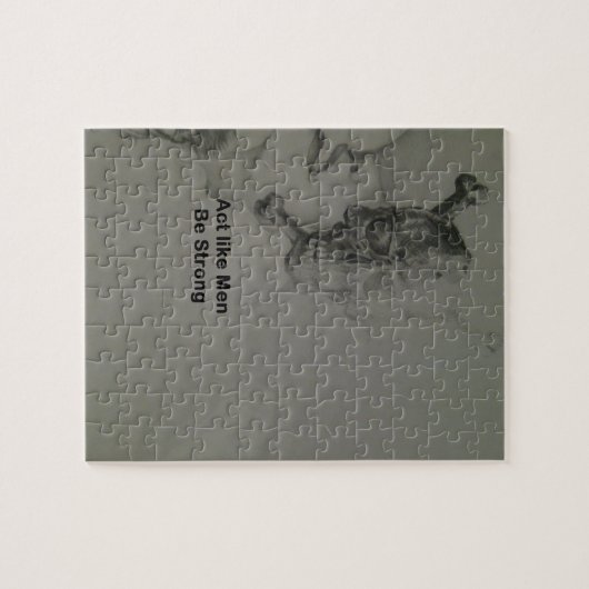 文はっきりした言：男らしく振る舞う ジグソーパズル (横)