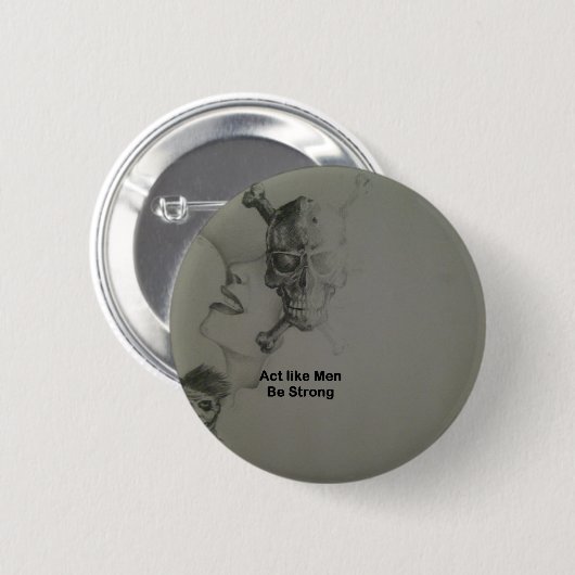 文はっきりした言:男らしく振る舞う 缶バッジ (正面&裏面)