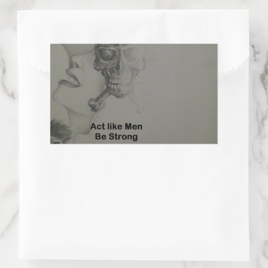 文はっきりした言：男らしく振る舞う 長方形シール (バッグ)