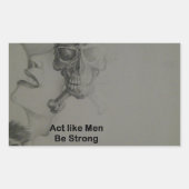 文はっきりした言:男らしく振る舞う 長方形シール (正面)