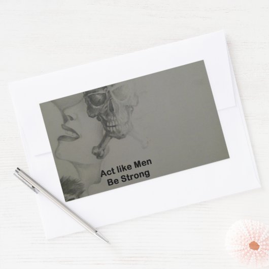 文はっきりした言:男らしく振る舞う 長方形シール (封筒)