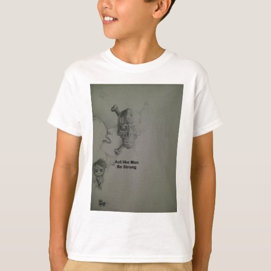 文はっきりした言：男らしく振る舞う Tシャツ (正面)