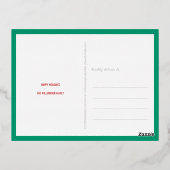 文カラフル字3フォトコラージュJoyful Chic金ゴールド 箔シーズンポストカード (裏面)