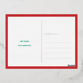 文カラフル字3写真メリークリスマスシック金ゴールド 箔シーズンポストカード (裏面)