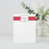 文クラシック房具の机ストライプの赤い 招待状 (スタンド正面)