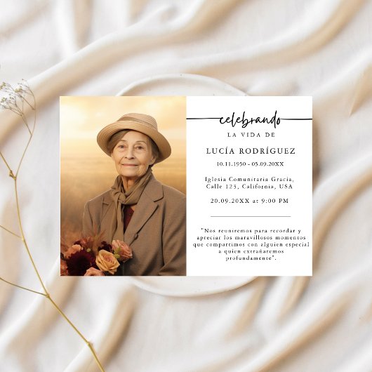 文スペインの式葬儀祝賀堂記念写真 招待状