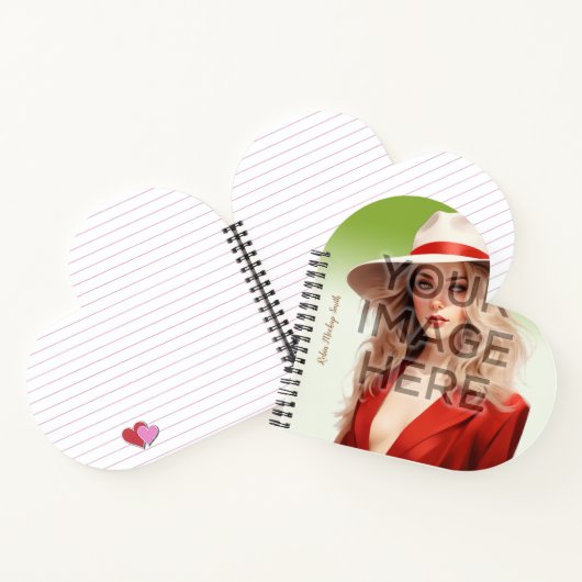 文ポップ・アートの化看板ハート型螺旋状手帳 ノートブック (内部)