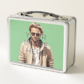 文ポップ・アートの化看板フォトラパーソナライズされたンチボックス メタルランチボックス (裏面)