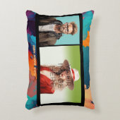 文ポップ・アートの化Signable 2フォトパーソナライズされたカスタム アクセントクッション (正面(垂直))