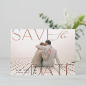 文モダン書 |写真の日付を保存 箔招待状 (立ち正面)