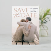 文モダン書 |縦方向の写真の日付の保存 箔招待状 (立ち正面)