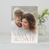 文モダン書 |縦方向の写真の日付の保存 箔招待状 (立ち正面)