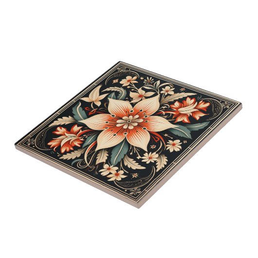 文体の花 タイル (側面)