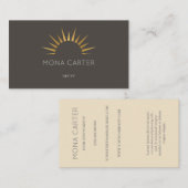 文体的なアール・デコの太陽の名刺 名刺 (正面/裏面)