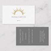 文体的なアール・デコの太陽の名刺 名刺 (正面/裏面)