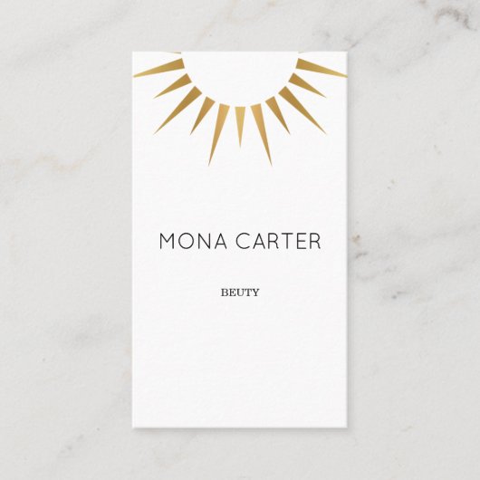 文体的なアール・デコの太陽の名刺 名刺 (正面)