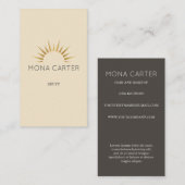 文体的なアール・デコの太陽の名刺 名刺 (正面/裏面)