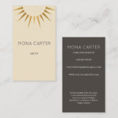 文体的なアール・デコの太陽の名刺 名刺 (正面/裏面)