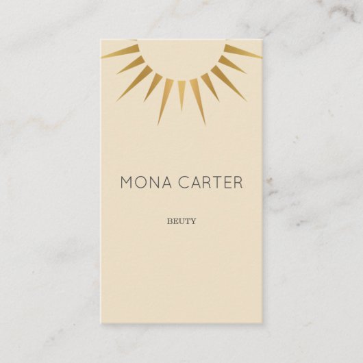 文体的なアール・デコの太陽の名刺 名刺 (正面)