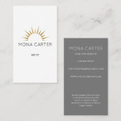 文体的なアール・デコの太陽の名刺 名刺 (正面/裏面)
