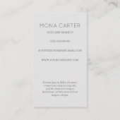 文体的なアール・デコの太陽の名刺 名刺 (裏面)