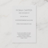 文体的なアール・デコフレームの名刺 名刺 (裏面)