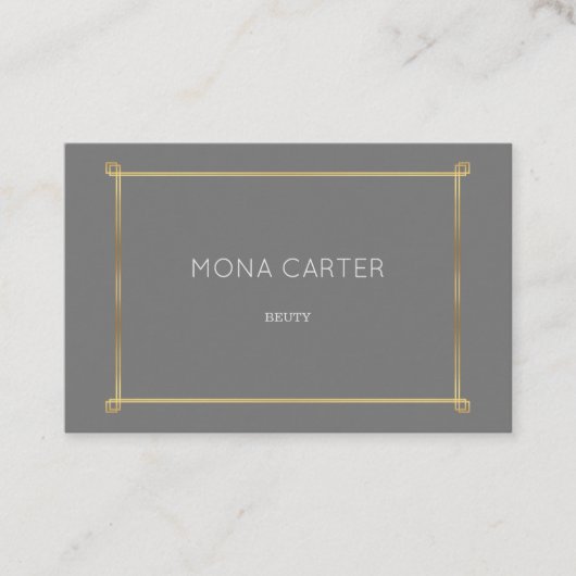 文体的なアール・デコフレームの名刺 名刺 (正面)