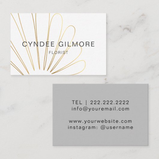 文体的な花の名刺 名刺 (正面/裏面)
