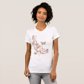 文体的な花盛りのつる植物 Tシャツ (正面フル)