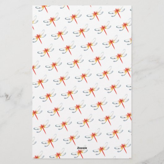 文具パーソナライズされた用水彩赤トンボ 便箋 (裏面)
