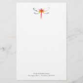 文具パーソナライズされた用水彩赤トンボ 便箋 (正面)