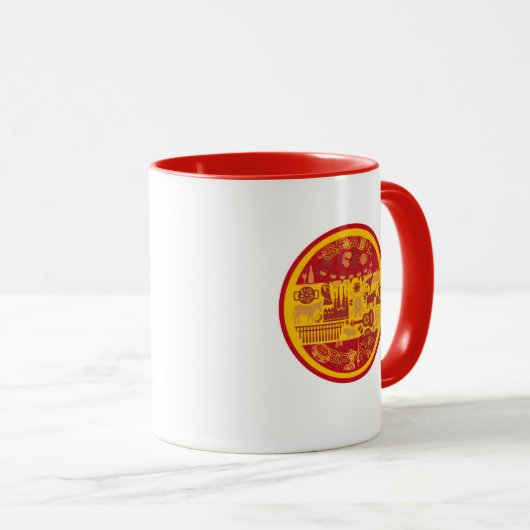 文化と国伝統的色を持つスペイン マグカップ (正面右)