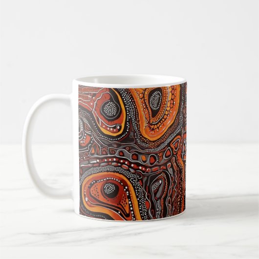 文化の本質:アボリジニインスパイアアマ芸術的グ コーヒーマグカップ (左)