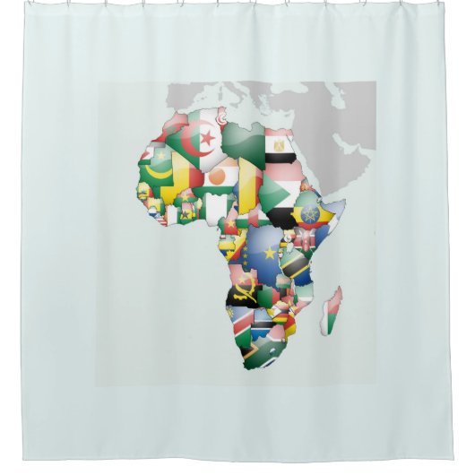 文化キャンバス:美カラフルしいアフリカの地図 シャワーカーテン (正面)