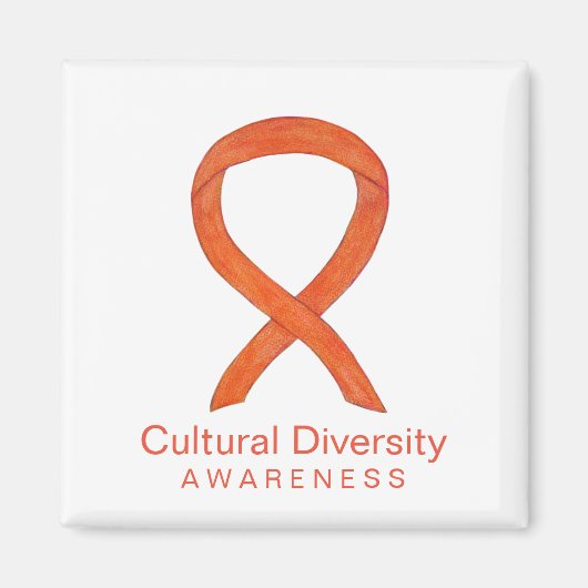 文化ダイバーシティ認識度リボン冷蔵庫用マグネット マグネット (正面)