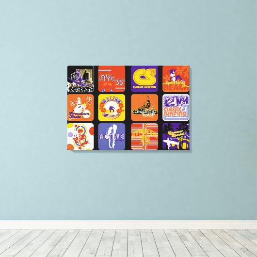 文化ポップ・アートのスポーツ運動 キャンバスプリント (インサイチュ (ウッドフロア))