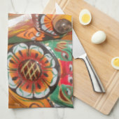文化ユニーク芸術 – スリランカ/インドネシアデザイン キッチンタオル (四つ折り)