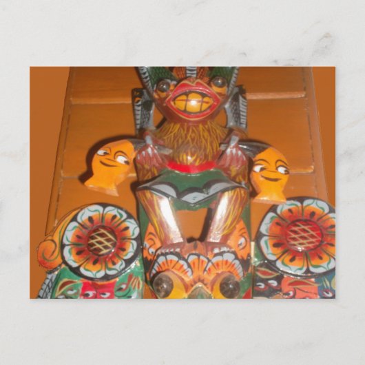 文化ユニーク芸術 – スリランカ/インドネシアデザイン ポストカード (正面)