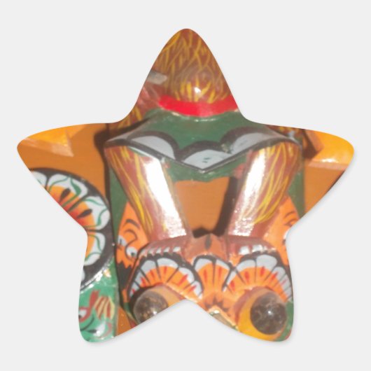文化ユニーク芸術 – スリランカ/インドネシアデザイン 星シール (正面)