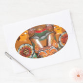 文化ユニーク芸術 – スリランカ/インドネシアデザイン 楕円形シール (封筒)