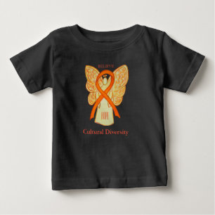 文化多様性認識度オレンジリボンシャツ ベビーTシャツ