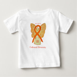 文化多様性認識度オレンジリボンシャツ ベビーTシャツ