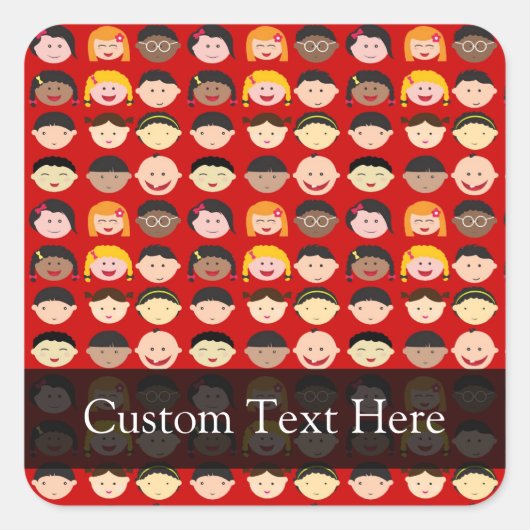 文化数々のの子ども スクエアシール (正面)